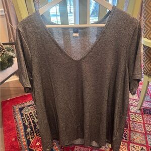 Old Navy sparkly silver V-Neck Short Sleeve Tee
